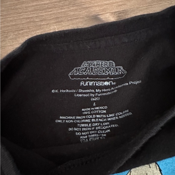 My Hero Academia Funimation Manga Anime Japanese Black Crew Neck T-shirt Size L - Picture 3 of 3
